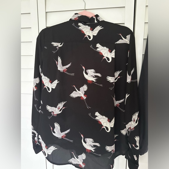 Ann Taylor Loft Blouse Top Button Down Crane Black Gray Bundle Small - Picture 3 of 4